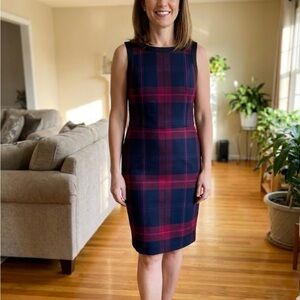 Tommy Hilfiger Navy Blue & Red Plaid Dress - Women’s 12